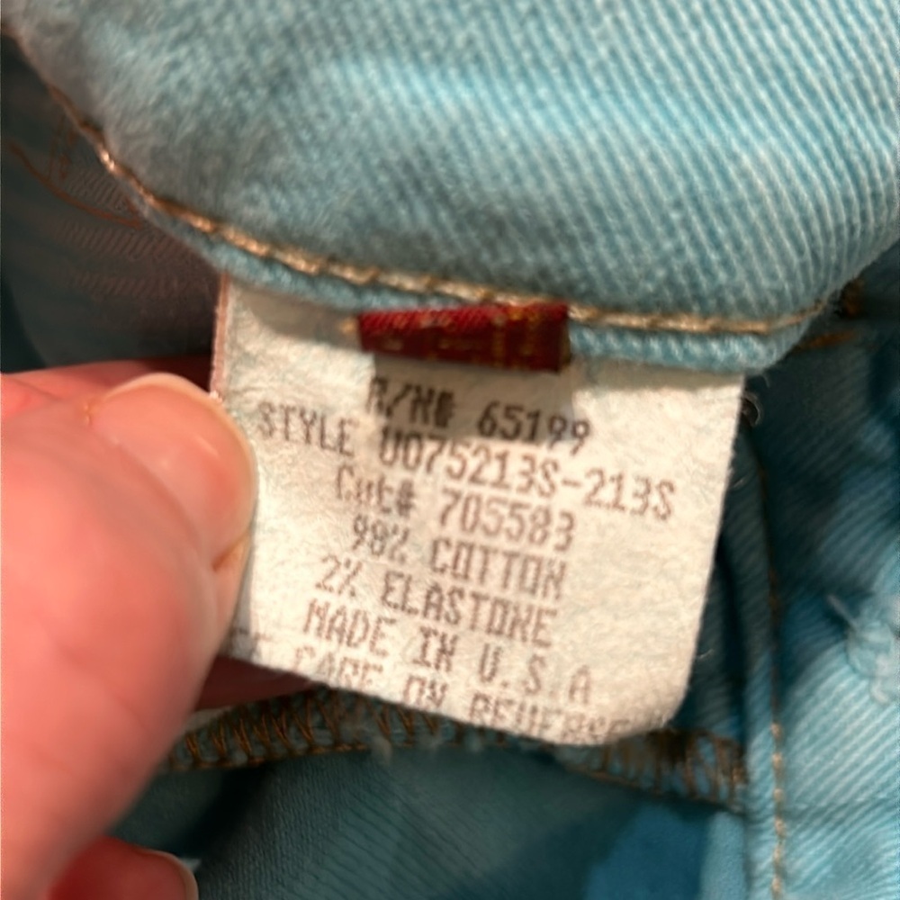 7 For All Mankind Flare Jeans 27 Bright Baby Blue Denim Made USA Vintage Y2K 00s - Picture 6 of 11